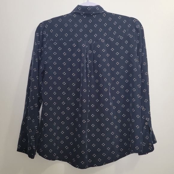 DKNY Silk Black Subtle Pattern Blouse 6 * READ - Picture 2 of 9